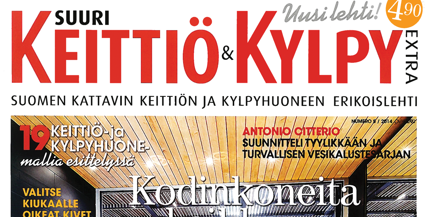 Ark-konttori l&k Keittiö & Kylpy lehtijuttu "Suomalainen sauna japanilaisin maustein"