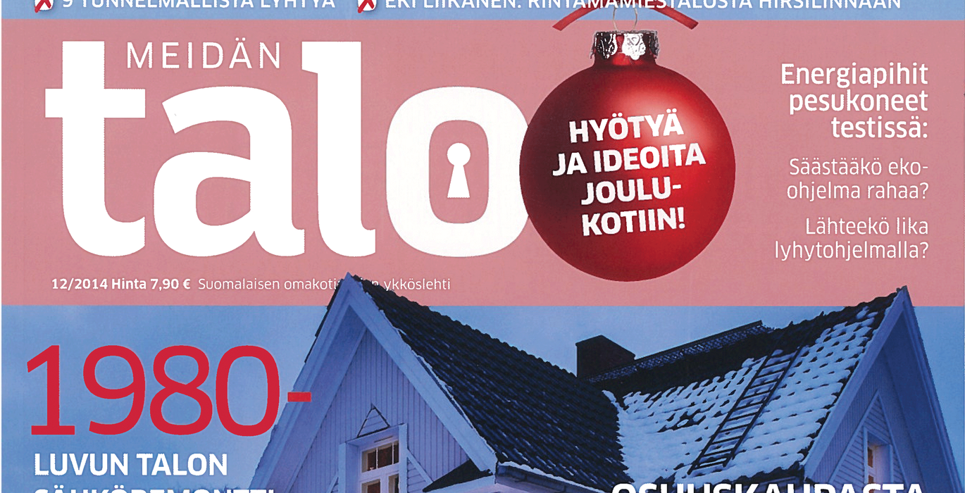 Ark-konttori l&k Meidän Talo lehtijuttu "Osuuskaupasta tuli komea koti"